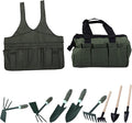 Fockety Garden Tool Set 9 Piece Heavy Duty Gardening Tools Garden Hand Tools Starter Kit with Oxford Storage Bag for Planting Weeding Digging in Home Lawn Farm