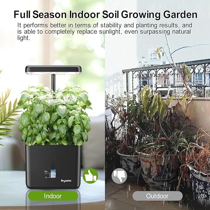 Indoor Garden Growing Systems Self-Watering Plant Pot Smart Gardening System with 17 Watts LED Grow Light Auto Timer Gardening Plant Gifts for Dad Mom Plant Pot for vegetables herbs(No Seeds&ampSoil)