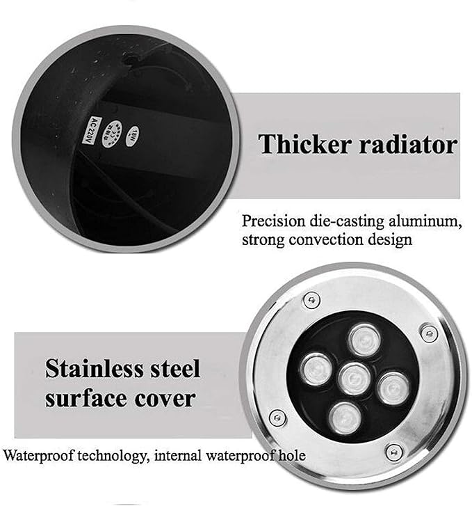Landscape Lights - Outdoor Buried Lights Outdoor Recessed LED Spotlight Ground Recessed Spot IP67 Waterproof Inground Lights Recessed Lighting for Garden LawnBlue Light 3W