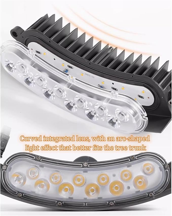 Palm Tree Lights Tree Uplights for Palm Trees Cast Aluminum Casing Water-Resistant Hugger Lights for Outdoor Garden Landscape.Excludes Transformer(4 lamp Heads)
