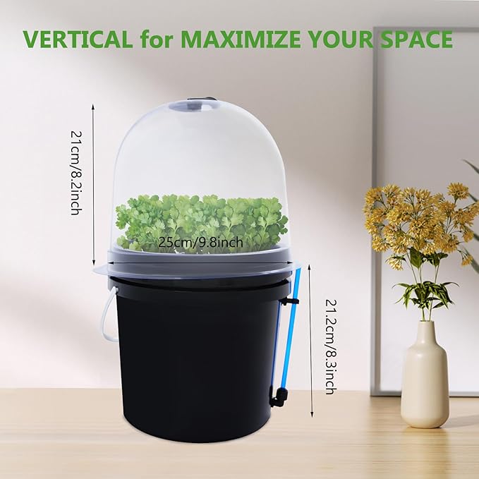 Hydroponics Seedling Cloning System Kit 8 Holes Cloning System Aeroponic Propagation Kit Fog Seedling Box Soilless Hydroponic Equipment for Indoor Outdoor Garden Vegetables