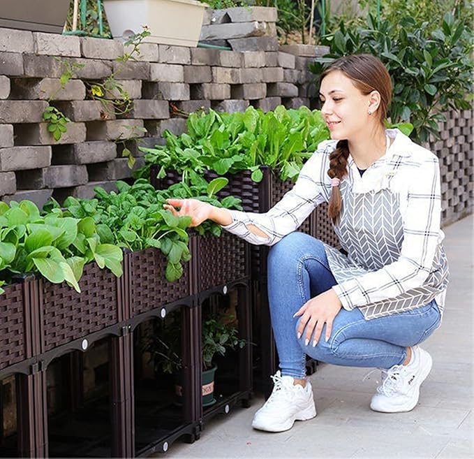 4 Pcs Planters for Outdoor Plants Elevated Garden Boxes Planter Box Raised Garden Bed with Legs Plant pots Perfect for Garden Patio Balcony Deck to Planting Flowers Vegetables Tomato and Herbs