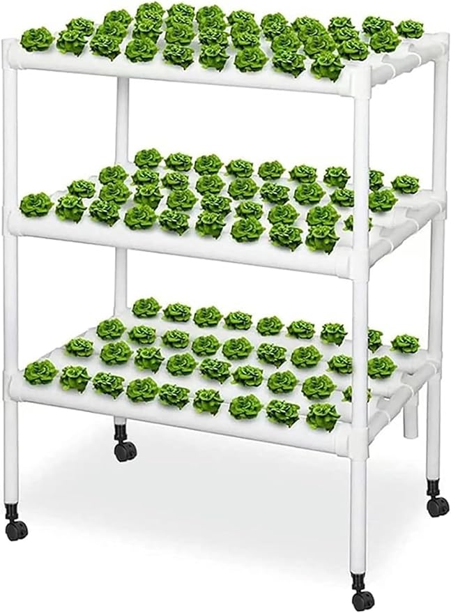 Hydroponics Growing System108 Plant Sites Food-Grade PVC-U Pipes Hydroponic Planting Equipment with Water Pump Gift for Gardening Lover