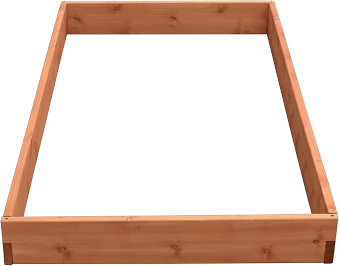 DutchCrafters Red Cedar Wood Raised Vegetable Garden Bed - Amish Made in USA (5.5 Raised Bed Cedar Stain)