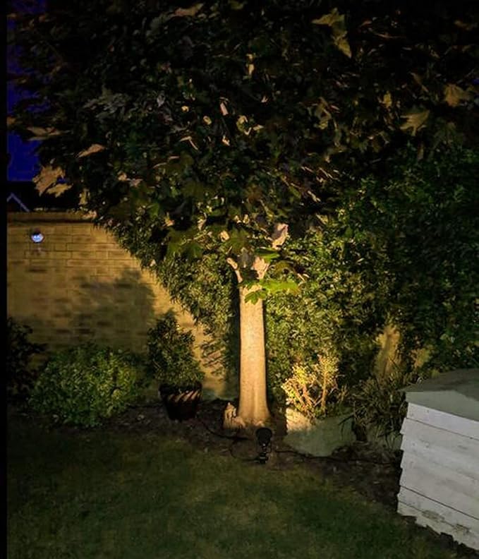 Outdoor LED Spotlight Timer Waterproof Bright Outdoor Flag Light Landscape Automatic Mini Lawn Lamp 7W Graden Lights Lawn Decorative Lamp with Plug Courtyard Front Yard Warm White WJTG0007