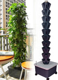 Plant Hydroponic GrowingIndoor Smart Garden KitHydroponics Growing Indoor Garden Vertical Garden Planter for Gardening LoverGrey-12floors