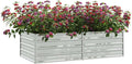 Bopdu Garden Raised Bed 63x31.5x17.7 Galvanized Steel Silver Backyard Patio Planter Raised Beds for Vegetables Outdoor Garden Raised Planter Box for Flowers Fruits