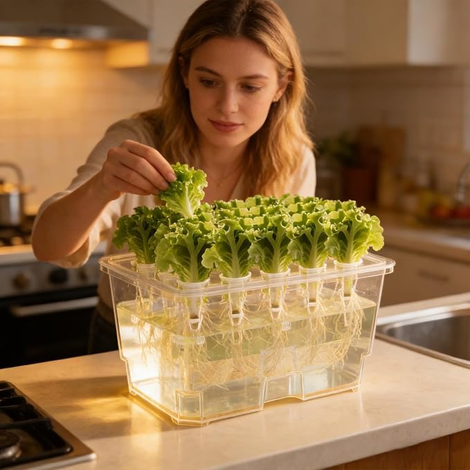 Hydroponic Growing Box Soilless Cultivation System ABS Hydroponics Plant Growth System Household Propagation Box Easy Setup for Home and Small Farm Growing