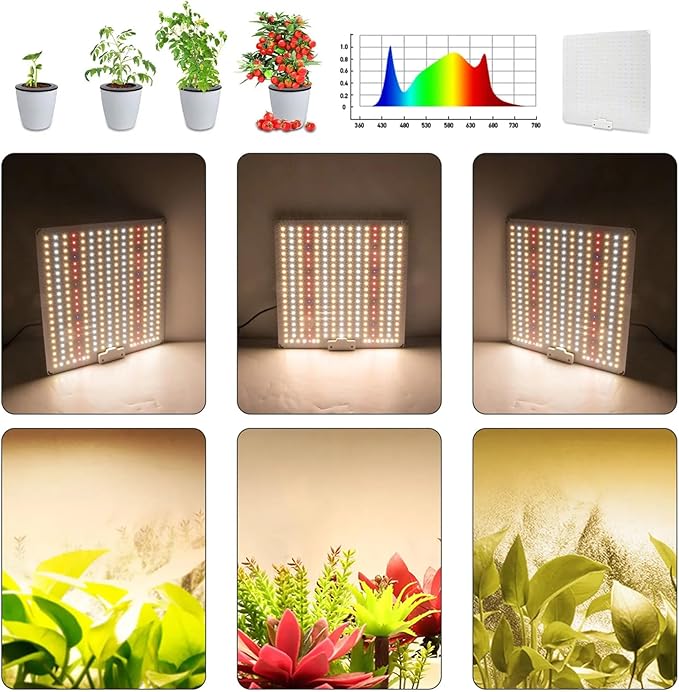 1000W LED Grow Light with UV IR Growth Lamp Dimming Dimmable Full Spectrum Plant Light for Indoor Plants Seed Starting Seedlings Vegetable for 2x2/3x3 Grow Tent1PCS