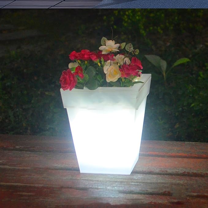Solars Flower Pots Light Weatherproofed Outdoor Planter Lamp for Backyard Garden Parties Ambiances Solars LED Planter for Plant