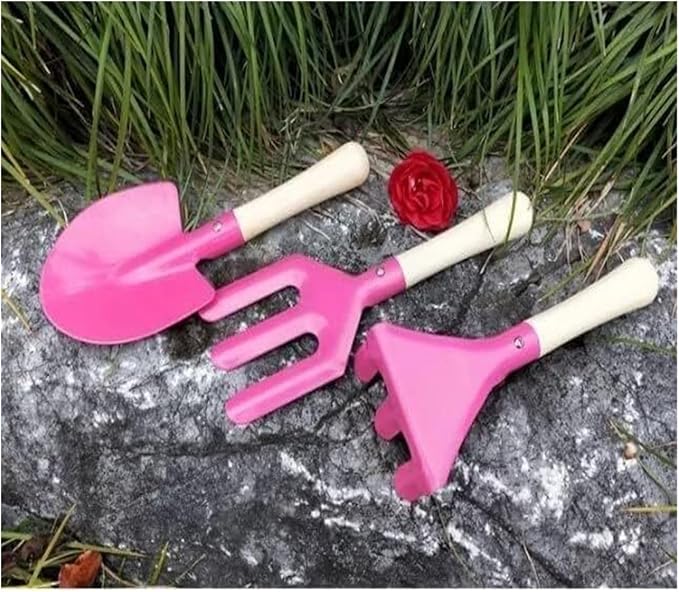 Mini Garden Tool Set 3 Piece Heavy Duty Succulent Kit for Plant Care SetIdeal Gardening Tool Kit Gifts for Parents and Kids Including Trowels Hand rake Gardening Hand Tools