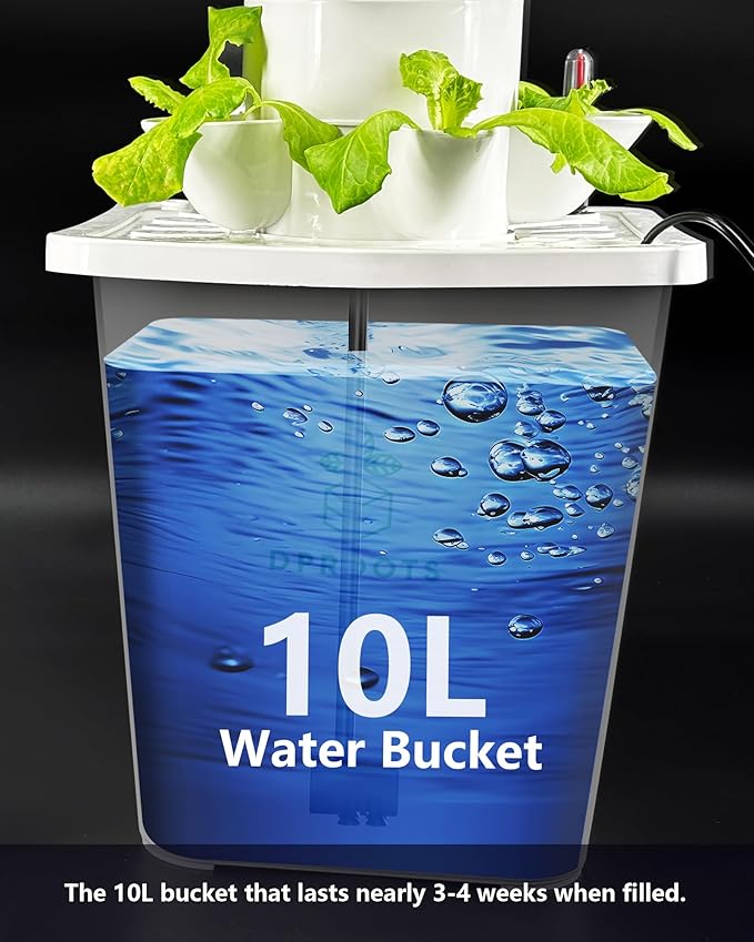 Hydroponics Tower Growing System45 Pods Vertical Indoor Garden360° Full-Spectrum Lights Automatic Water Circulation SystemSuitable for Leafy Greens and HerbsInclude Seed Starter Tray