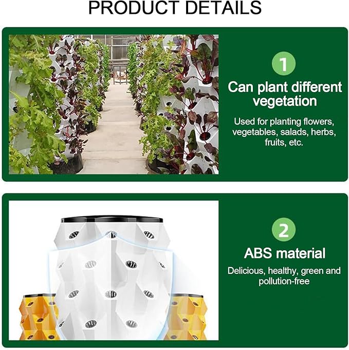 Hydroponics Growing System Aeroponic Tower Garden System Vertical Hydroponic Garden Tower for Gardening Lover for Herbs Fruits and Vegetable(150cm/59in)