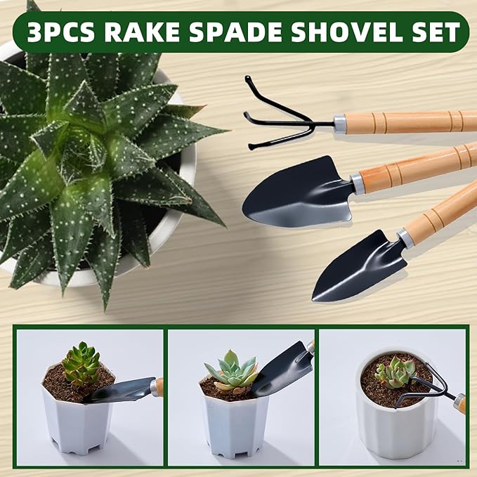 18-Piece Gardening Kit with Bonsai Tools Succulent &amp Herb Planting Set Pruning Shears Seed Trays Waterproof Mat – Durable BPA-Free Indoor &amp Outdoor Garden Tool Set Gift