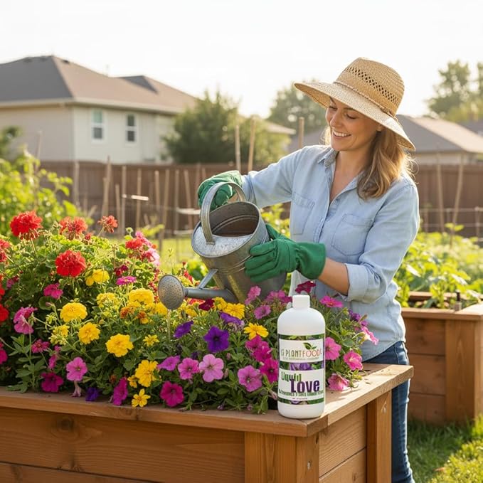 Liquid Love - All Purpose Liquid Fertilizer by GS Plant Foods (32 oz) - Natural Fertilizer for Vegetables Herb Gardens House Plants Fruit Trees Lawns &amp Shrubs