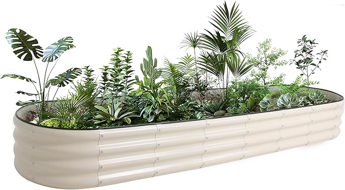 Galvanized Raised Garden Bed Kit Outdoor Metal Garden Planter Box for Backyard Gardening Planting Vegetables and Patio (94.4x23.6x11.8)