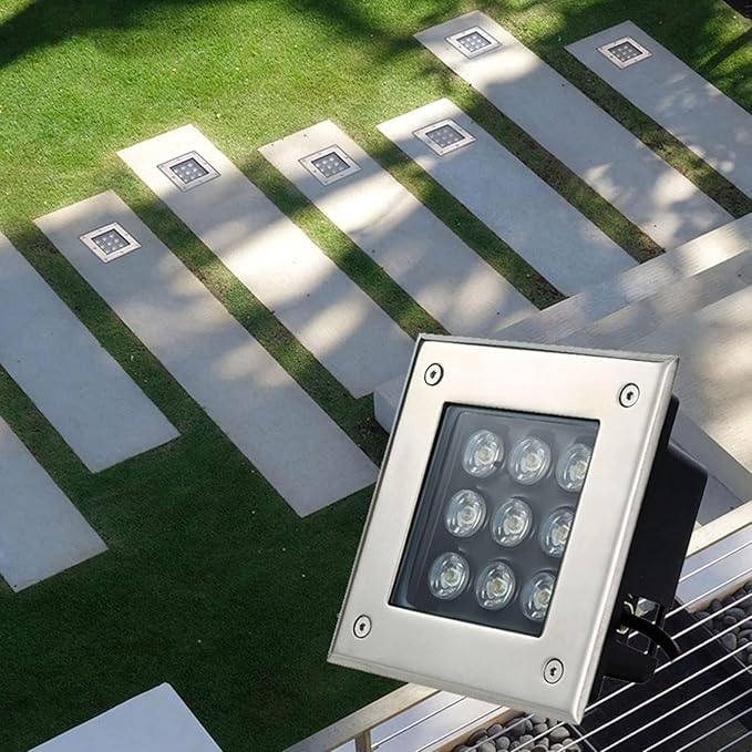 Square Outdoor Buried Lamp Ground LED Landscape Lights Low Voltage Led Well Lights Square Outdoor Buried Lamp IP67 Waterproof LED Spotlight