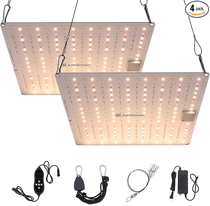 Litake 2X1000W Full Spectrum 3x3 Coverage LED Grow Lights with 256 LED Beads 2-Pack 10 Levels of Dimming 6 Timing Modes Grow Lamp with Seedling Growing and Blooming Mode for Indoor Plants