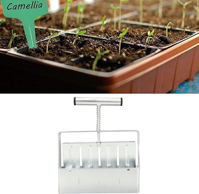 Soil Blocking Tool Soil Blocker Set with Comfortable Handle Garden Tool Block Maker for Seedings Cuttings
