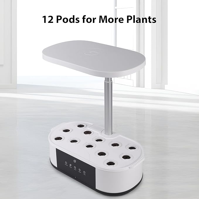 Litake 12 Pods Hydroponics Growing System Indoor Garden with 3 Planting Modes Up to 16 120 LED Light Fixed Hook Timer Silent Pump System for Home Kitchen Gardening GS1 Mini