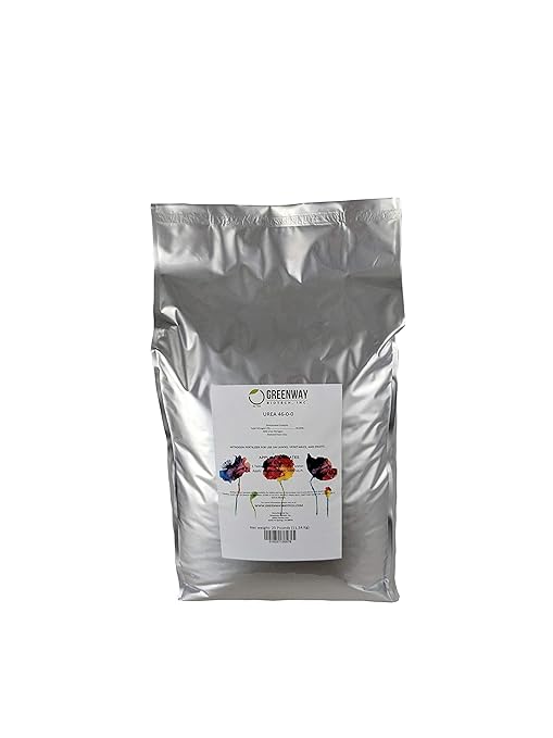 Greenway Biotech Inc. Urea Fertilizer Indoor &amp Outdoor Plant Food - High Efficiency 46% Nitrogen 46-0-0 - Prilled Aqua Regia Gold Refining 99.9% Water Soluble Garden Lawn Fertilizer (25 Pounds)
