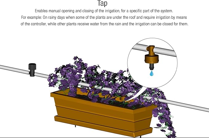 Galcon Balcony kit 9001BT Bluetooth Irrigation for Containers and Hanging Flowers Baskets Automatic Plant Watering System for Patio Balconies Hydroponics &amp Roof Plants Water Saving Drip-Feed