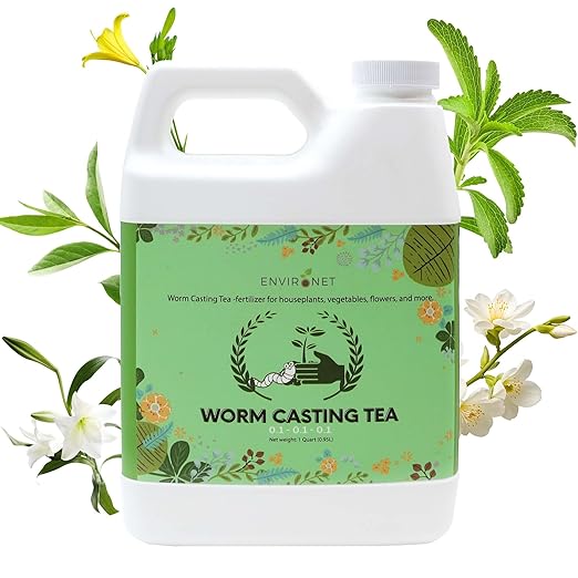 The Environet Worm Tea for Gardening Nuritish Fertilizer for Vegetables Flowers and Herbs (32 oz (1 Quart))
