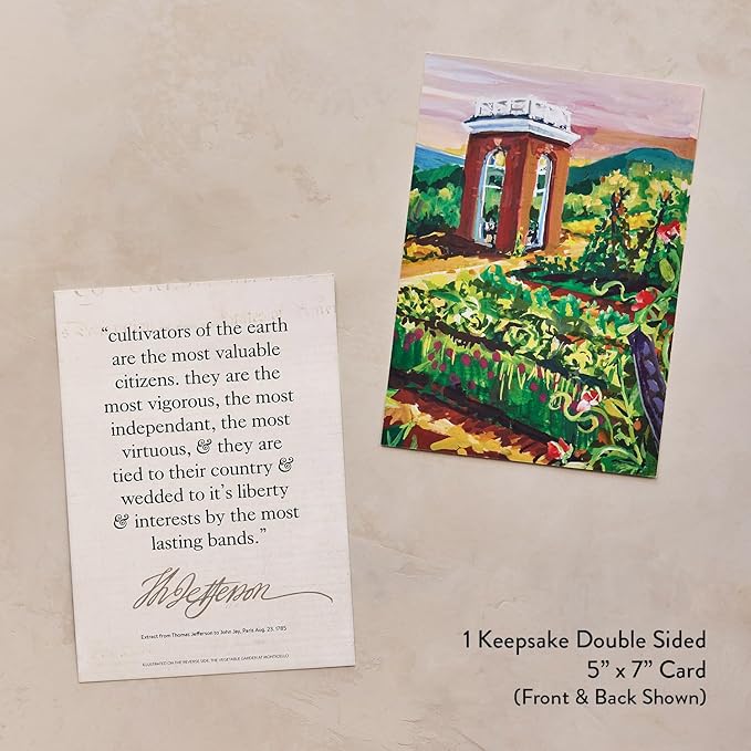 Burpee 'Thomas Jefferson’s Revolutionary Garden' Seed Collection – 8 Heritage Vegetable &amp Flower Varieties with Plant Labels &amp Monticello Keepsake Card
