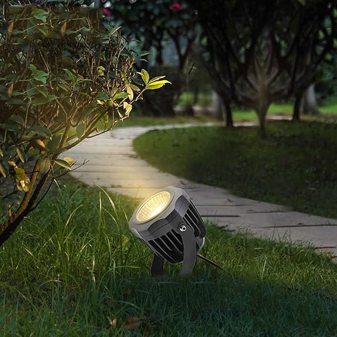 LED Beam Spot Lights Outdoor Spotlights COB Tree Lighting IP65 Waterproof Landscape Floodlights for Garden Villa Courtyard Lawn(Yellow30w)