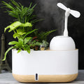 Flowerpot humidifier dual use Hydroponics Growing Systemsmart planting Soft light designautomatic water absorption containerGardening Gifts for WomenPlant-Free(White)