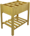 3ft Wooden Raised Garden Bed Planter Box with Shelf