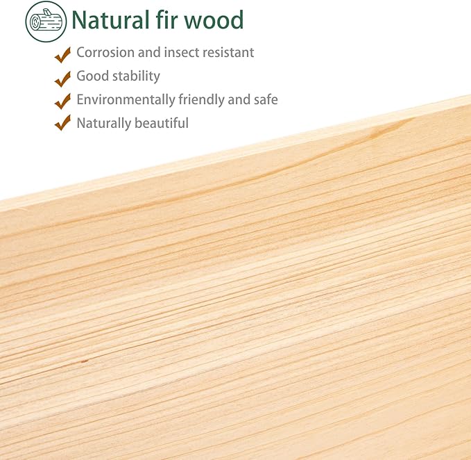 Hollyone 8×2ft inches Wood Raised Garden Bed Frame Planters Wooden Elevated Planting Planter Box for Outdoor Herb Vegetables Flowers Grass Lawn Yard Patio - Natural 96 x 24 x 11in