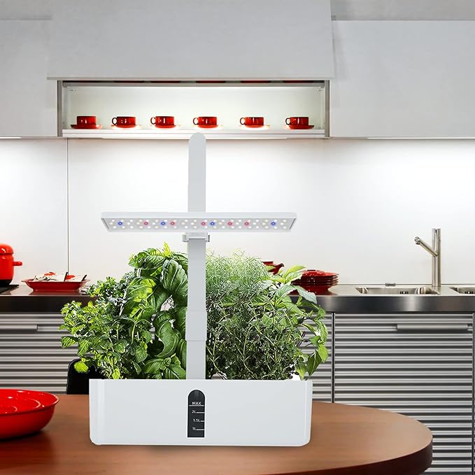 Hydroponics Growing System 9 Pods Indoor Gardening System Adjustable Led Light Automatic Rod Circulating Pump Automatic Time Switch for Plants Growing