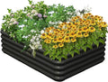 4.3x3.0x1.0ft Raised Garden Bed Kit for Outdoor PP Material Planter Boxes Large Garden Box Flower Bed with Easy Assembly Gardening Containers for Vegetables Flowers Herbs Black