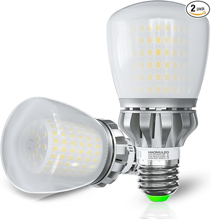 LED Light Bulbs A19 250 Watt Equivalent Bright E26 LED Bulbs 3670LM Neutral White 4000K 27W LED Corn Light Bulb Non-Dimmable 2-Pack