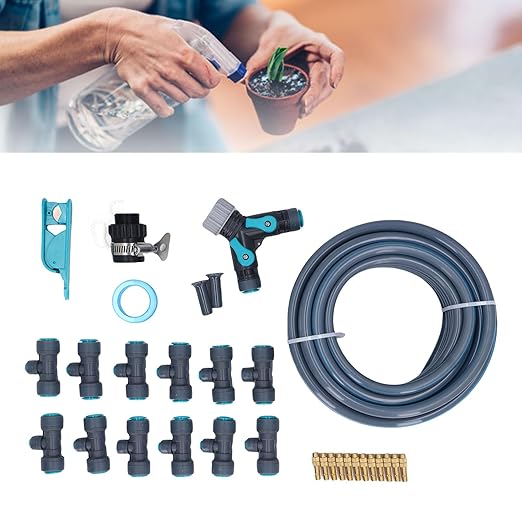 Drip Irrigation System Automatic Drip Irrigation Kit with 32.8ft Hose Connectors &amp Adjustable Dripper Garden Watering System for Greenhouse Plant Patio Lawn Flower Bed