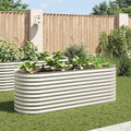 Garden Raised Bed Gabion cages for retaining walls Outdoor Backyard Planter Raised garden bed Suitable for Outdoor Landscape Lawn Cafes Backyard Patio 94.5x31.5x31.9 Galvanized Steel Silver