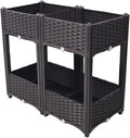 Planter Raised Beds Polypropylene Brown Self-Draining System Outdoor Balcony Garden Durable
