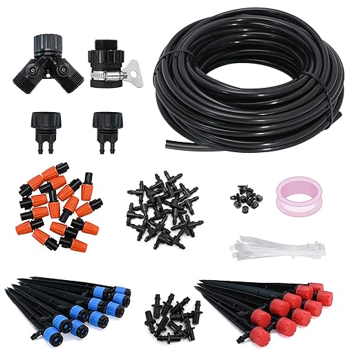 Drip Irrigation Kit 30M/100FT Garden Watering System Automatic Irrigation Kit Water Volume Adjustable Sprinkler System