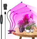 SKYWORLD LED Grow Light 60 LEDs Full Spectrum Clip Plant Growing Lamp for Indoor Plants Flexible Gooseneck Auto On Off Timing 3/9/12H 10 Dimmable Levels 3 Tubes Red &amp Blue