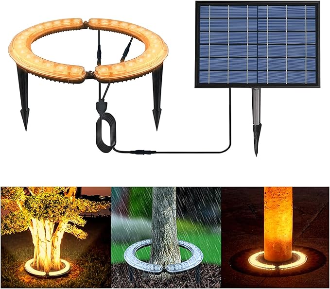Solar Light Up Palm Tree OutdoorWarm Light Super Bright 32 LED 5 V 12000mAh Landscape Spotlights for Big Tree&ampPalm Tree Lighting Christmas FloodLights Home Garden Christmas Party Outdoor