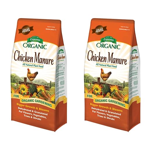 Espoma Organic Chicken Manure 25 lb. Bag. All Natural &amp Organic Fertilizer for All Flowers Vegetables Trees and Shrubs. for Organic Gardening - 2 Pack