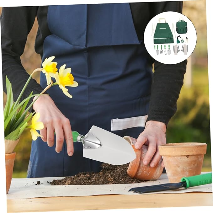 Toyvian 11pcs Garden Tool Set Handle Weeding Shovel and Planting Kit for Home Gardening Easy to Carry and Gardening Tools