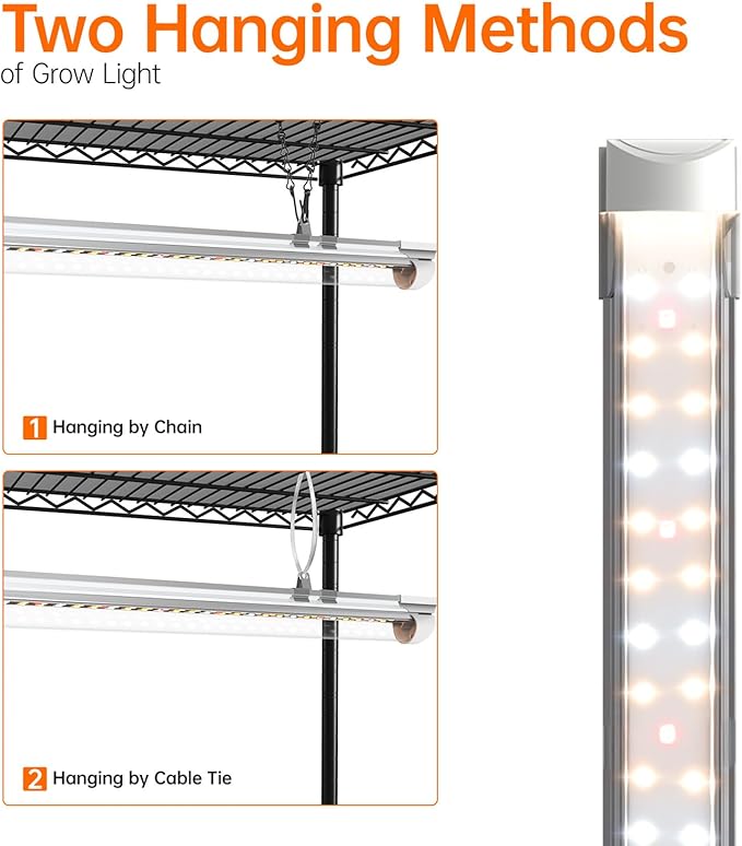 Bstrip Plant Shelf with Grow Light 5 Tier Large Tall Plant Stand with 3FT T8 120W Grow Light for Indoor Plants Full Spectrum LED Plant Light with Wheel for Seedling (47.2 Lx17.8 Wx71 H)
