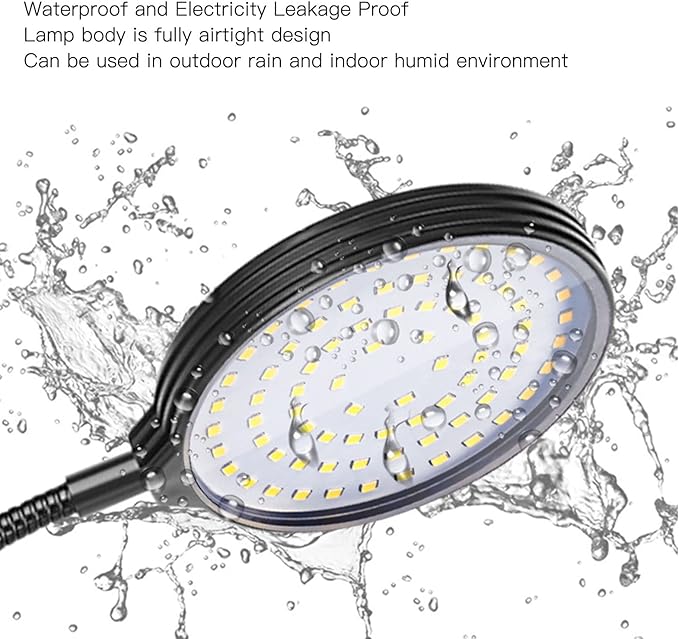 Kadimendium Dual Head Plant Grow Lamp 30W USB Powered 5 Levels Dimming LED Plant Light ClampHolder Base for Greenhouse Use
