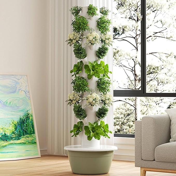 ZAIHW Garden Hydroponic Growing System Hydroponic Tower Hydroponic Planting System Garden Tower Multi-Layer Soilless Planting Device for Indoor and Outdoor Vegetable Fruit and Herb Planting36pods