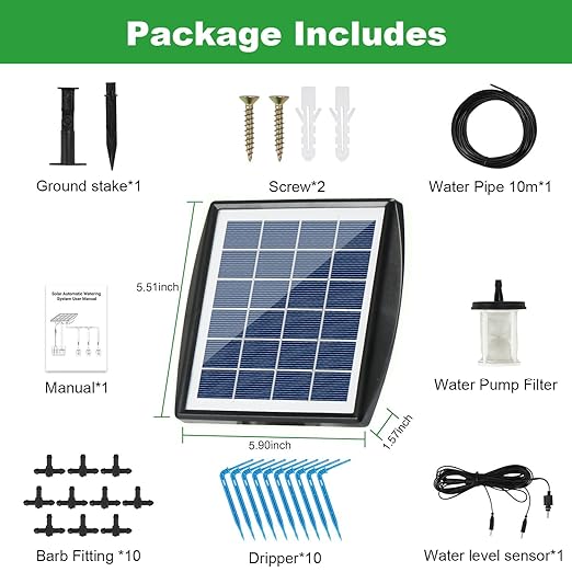 Solar Powered Drip Irrigation System OHYEAHSPIN Solar Automatic Garden Watering Outdoor Greenhouse Accessories Supported 15 Pots Plants &amp 6 Timer Modes