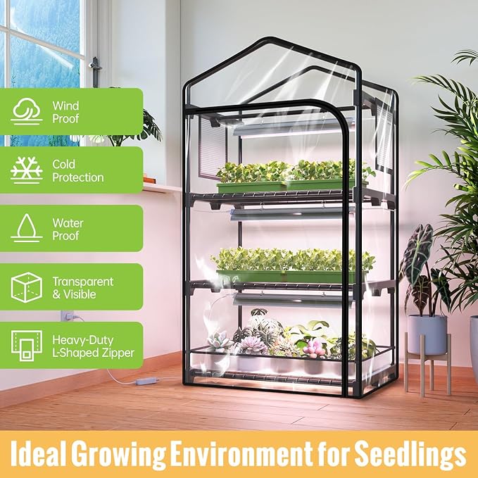 1.4FT Hanging Grow Light for Indoor Plants3-Tier Greenhosue