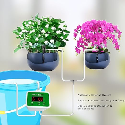 Smart Plant Waterer Automatic Drip Irrigation Kit USB Rechargeable Plant Self Watering System with Timer Ideal for Potted Indoor Plants Succulents Flowers Vegetables