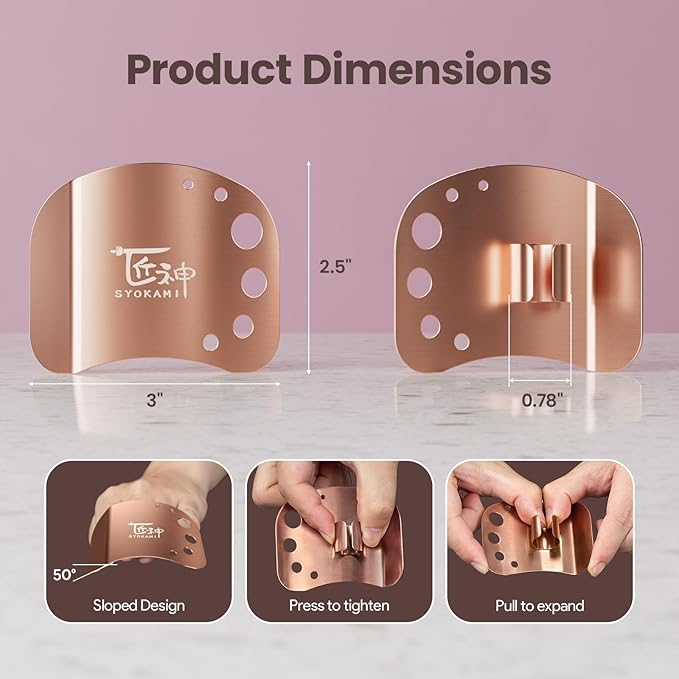 Stainless Steel Finger guards for cutting food Finger Protectors for Slicing as Gift for Couple Women or Mom with Gift Box Rose Gold